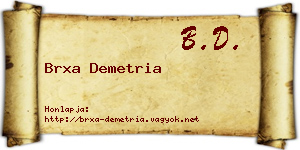 Brxa Demetria névjegykártya
